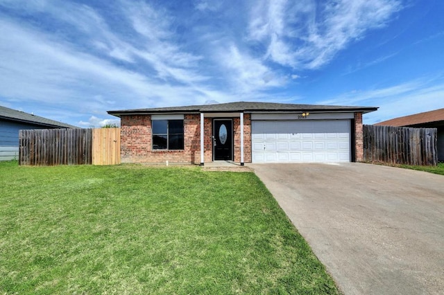 view of front facade featuring concrete driveway, brick siding, and an attached garage