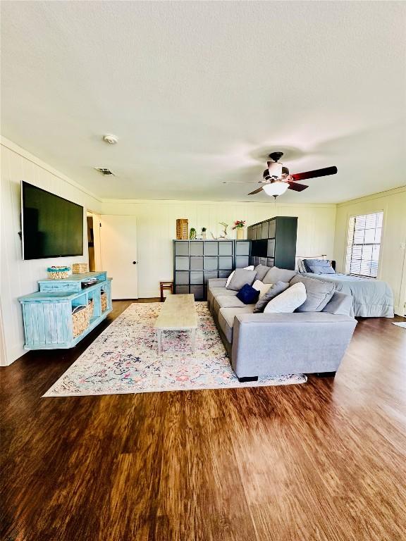 2355 County Road 130, Hutto, TX 78634 - living room with wood finished floors and a ceiling fan