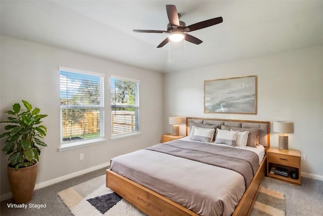 825 Sun Grove Trl, Georgetown, TX 78628 - bedroom with baseboards, carpet floors, and a ceiling fan