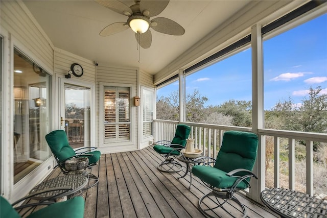 1310 Clayton Nolen, Horseshoe Bay, TX 78657 - sunroom with ceiling fan