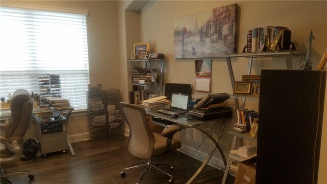 5301 Ponte Tresa Dr, Bee Cave, TX 78738 - office featuring wood finished floors and baseboards