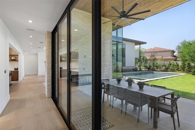 1604 Barclay Dr, Austin, TX 78746 - view of patio with ceiling fan and outdoor dining area