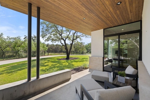1604 Barclay Dr, Austin, TX 78746 - view of patio with an outdoor living space