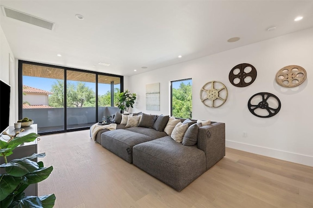 1604 Barclay Dr, Austin, TX 78746 - living area featuring light wood finished floors, expansive windows, and recessed lighting