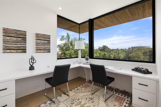 1604 Barclay Dr, Austin, TX 78746 - home office with built in desk and recessed lighting