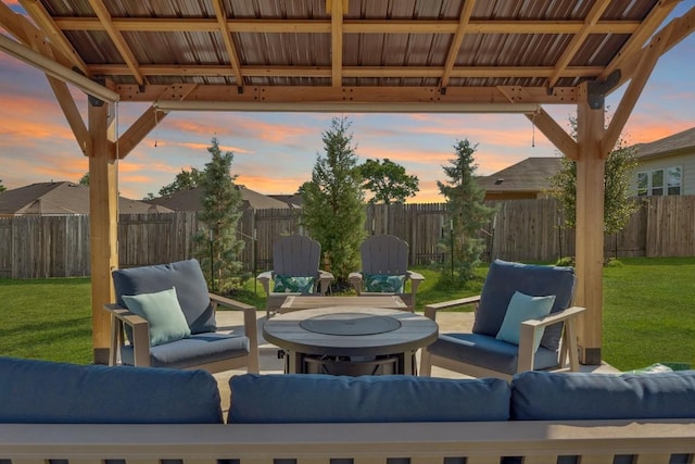 1116 View Dr, Georgetown, TX 78628 - fenced backyard featuring an outdoor living space
