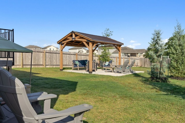 1116 View Dr, Georgetown, TX 78628 - fenced backyard featuring a gazebo and a patio area