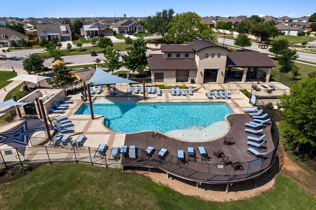 1116 View Dr, Georgetown, TX 78628 - community pool featuring a patio area and a residential view