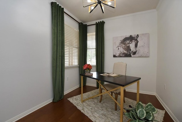 101 Scurry Pass, Georgetown, TX 78633 - office featuring wood finished floors, baseboards, and ornamental molding