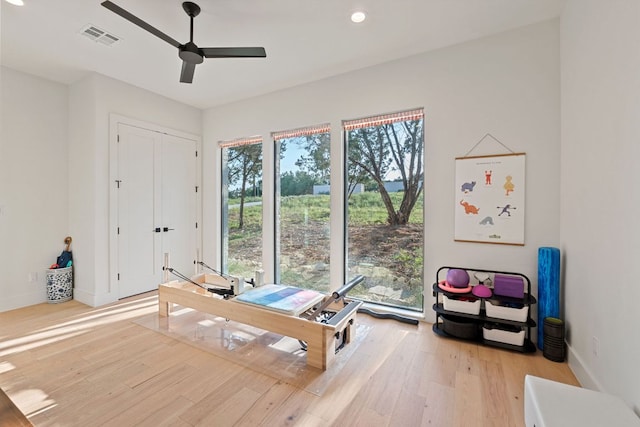 1769 Parten Ranch Pkwy, Austin, TX 78737 - game room with ceiling fan, wood finished floors, baseboards, and recessed lighting