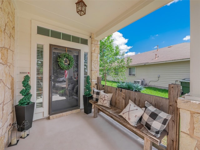 107 Wisteria Way, San Marcos, TX 78666 - property entrance featuring cooling unit