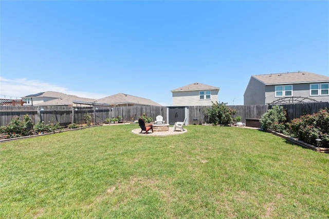 204 Peony Ln, Jarrell, TX 76537 - view of yard featuring an outdoor fire pit