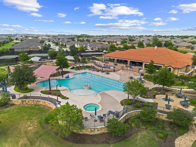 5333 Corelli Fls, Round Rock, TX 78665 - aerial view of residential area with a pool area