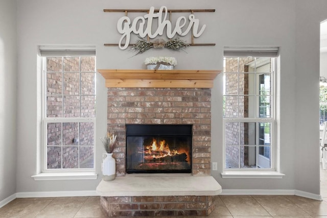 3585 W Amity Rd, Salado, TX 76571 - detailed view of baseboards and a brick fireplace