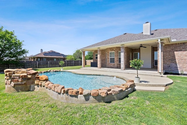 3585 W Amity Rd, Salado, TX 76571 - view of swimming pool with ceiling fan and a patio