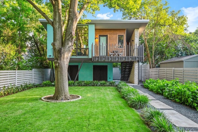 1705 Collier St, Austin, TX 78704 - view of front of house with stairs and stucco siding