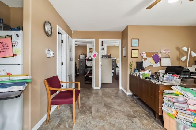 300 Bishop St, Smithville, TX 78957 - office area with a ceiling fan and baseboards