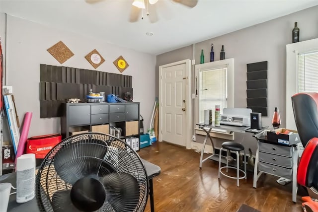 300 Bishop St, Smithville, TX 78957 - office with ceiling fan and wood finished floors