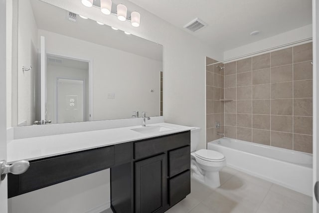 3740 Liberi Ln, Round Rock, TX 78655 - bathroom with tile patterned floors, vanity, and bathing tub / shower combination