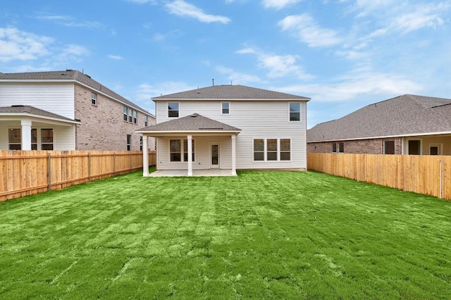 3740 Liberi Ln, Round Rock, TX 78655 - rear view of house featuring a patio area, a fenced backyard, and a shingled roof