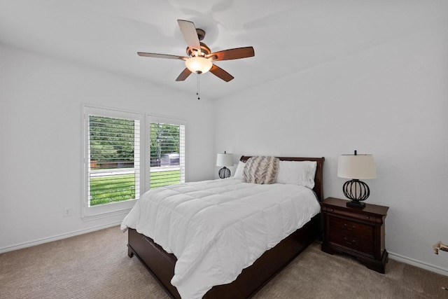 906 Texas Trl, Austin, TX 78737 - carpeted bedroom with baseboards and ceiling fan
