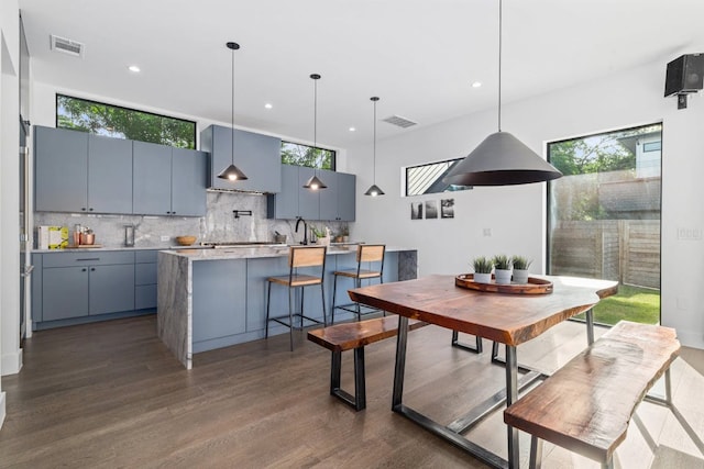 2800 Del Curto Rd Unit 9, Austin, TX 78704 - dining space featuring healthy amount of natural light, dark wood finished floors, and recessed lighting