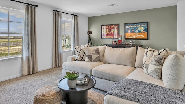 194 Inks Ln, Kyle, TX 78640 - carpeted living room featuring healthy amount of natural light and baseboards