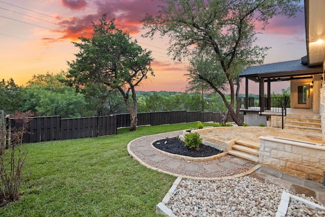 view of yard with a patio area