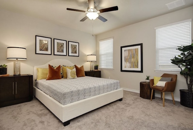 532 Emory Crossing Blvd, Hutto, TX 78634 - bedroom with light carpet, baseboards, and ceiling fan
