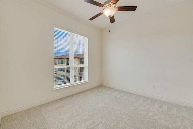 102 Bella Toscana Ave Unit 1306, Lakeway, TX 78734 - empty room with crown molding, baseboards, light colored carpet, and a ceiling fan