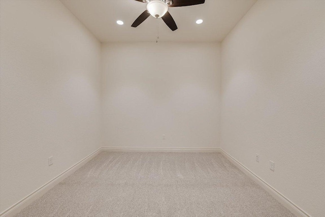 102 Bella Toscana Ave Unit 1306, Lakeway, TX 78734 - spare room featuring light colored carpet, a ceiling fan, recessed lighting, and baseboards
