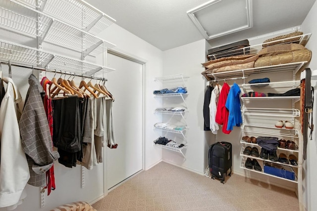 2111 Marcus Abrams Blvd, Austin, TX 78748 - spacious closet with attic access and carpet flooring