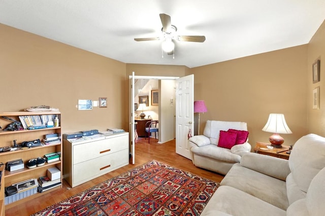 2111 Marcus Abrams Blvd, Austin, TX 78748 - living area featuring ceiling fan and light wood-style flooring