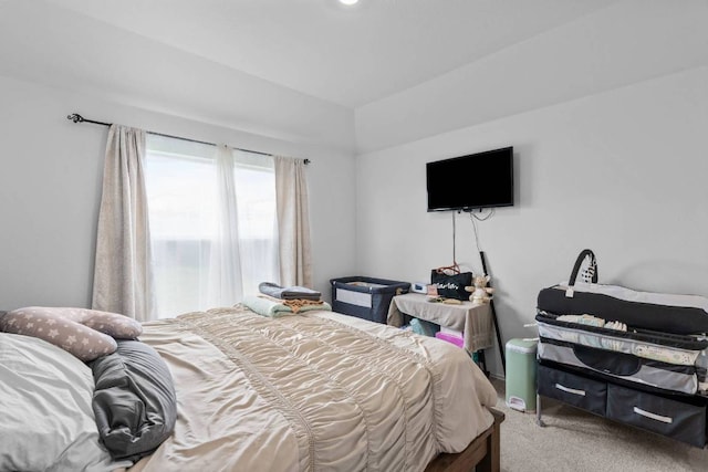 112 Montego St, Hutto, TX 78634 - bedroom featuring carpet flooring and lofted ceiling
