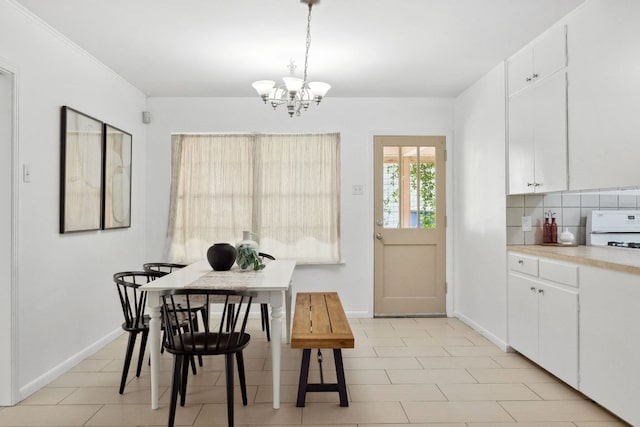1409 Briarcliff Blvd, Austin, TX 78723 - dining area featuring a chandelier and baseboards