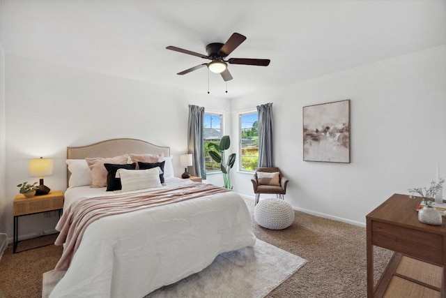 1409 Briarcliff Blvd, Austin, TX 78723 - carpeted bedroom with baseboards and a ceiling fan