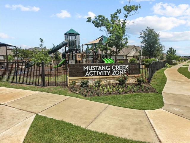 view of community sign