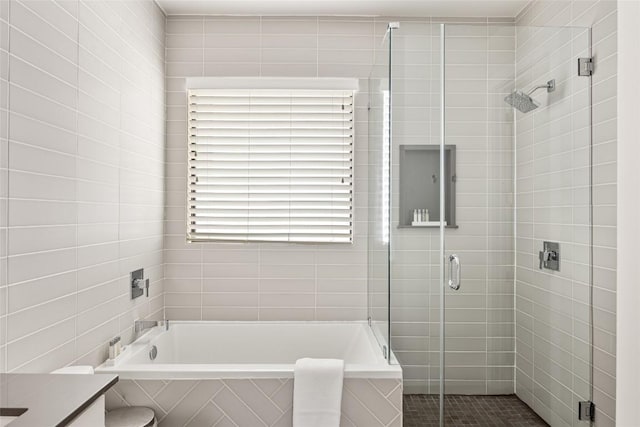 1103 12th St E, Austin, TX 78702 - full bath with a garden tub, a stall shower, and vanity