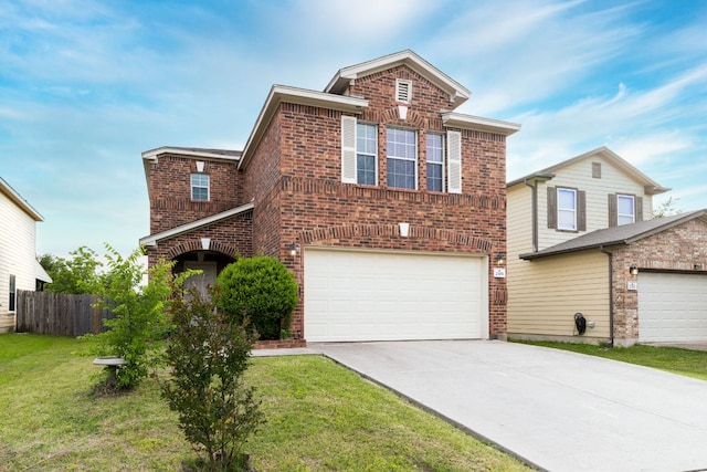 2306 Mccombs St, Georgetown, TX 78626 - traditional home with brick siding, a garage, and concrete driveway