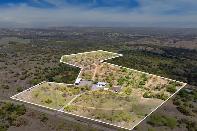 10900 Ranch Road 1323, Johnson City, TX 78636 - aerial view of sparsely populated area featuring property boundaries highlighted