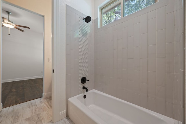 106 Gabriel Woods Dr, Georgetown, TX 78633 - full bathroom with a ceiling fan and shower / tub combination