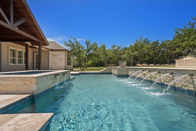 106 Gabriel Woods Dr, Georgetown, TX 78633 - outdoor pool featuring an in-ground hot tub