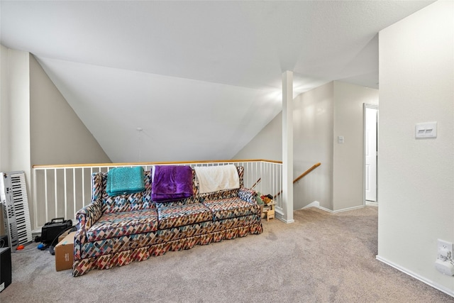 1610 Plume Grass Pl, Round Rock, TX 78665 - carpeted living room featuring vaulted ceiling