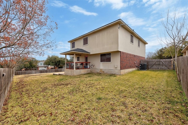 1610 Plume Grass Pl, Round Rock, TX 78665 - rear view of house with brick siding, cooling unit, and a patio