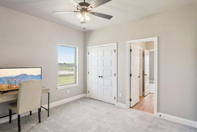 4007 Aerie St, Salado, TX 76571 - unfurnished office featuring carpet, ceiling fan, and baseboards