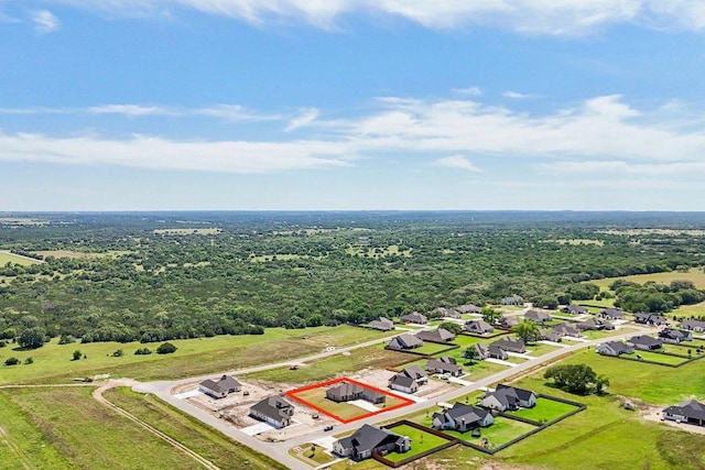 4007 Aerie St, Salado, TX 76571 - aerial perspective of suburban area with property boundaries highlighted and a heavily wooded area