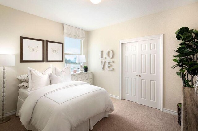 4005 Wynn Rd, Hutto, TX 78634 - carpeted bedroom with baseboards and a closet