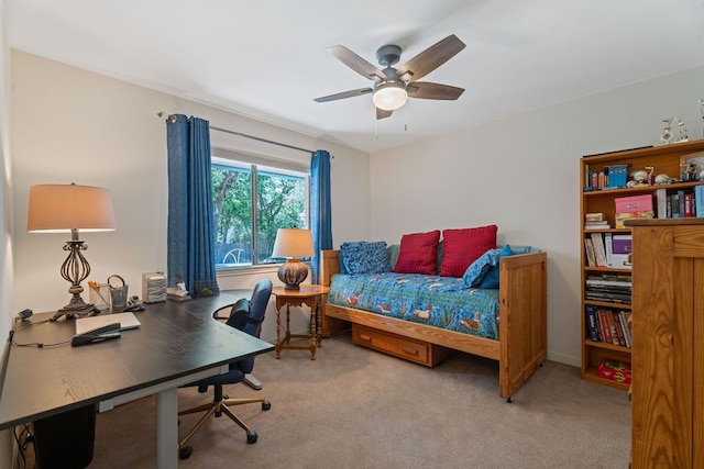 10109 Vaquero Trl, Austin, TX 78759 - bedroom with a desk, carpet flooring, and ceiling fan