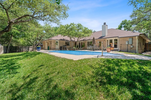 10109 Vaquero Trl, Austin, TX 78759 - view of swimming pool with french doors and a patio