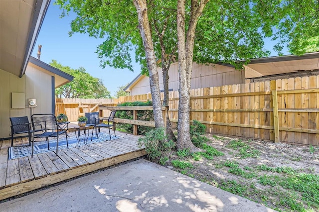 1711 Provident Ln, Round Rock, TX 78664 - fenced backyard featuring a deck and a patio